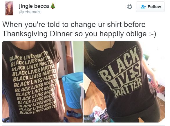 College Student Wears ‘Black Lives Matter’ T-Shirt to Thanksgiving Dinner, Sparked Viral Tweet
